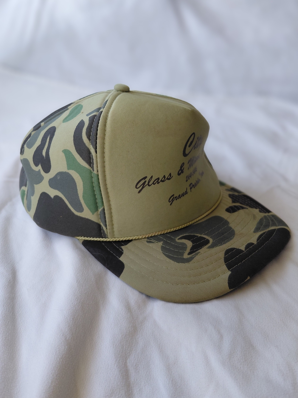 Vintage City Glass & Mirror Texas Camo Trucker Hat Nissin Cap